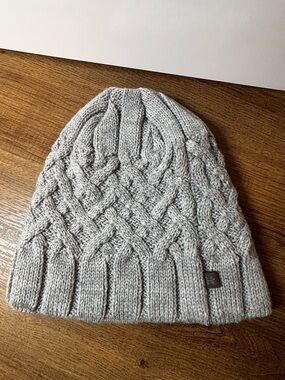 Hot Paws - Light Gray Cable Knit Beanie, cozy, winter, outdoor